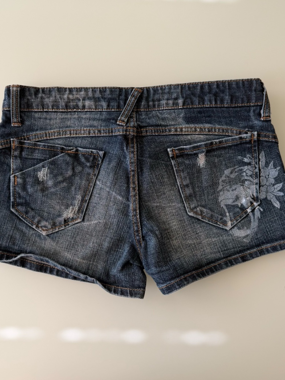 Cheeky low rise jean shorts